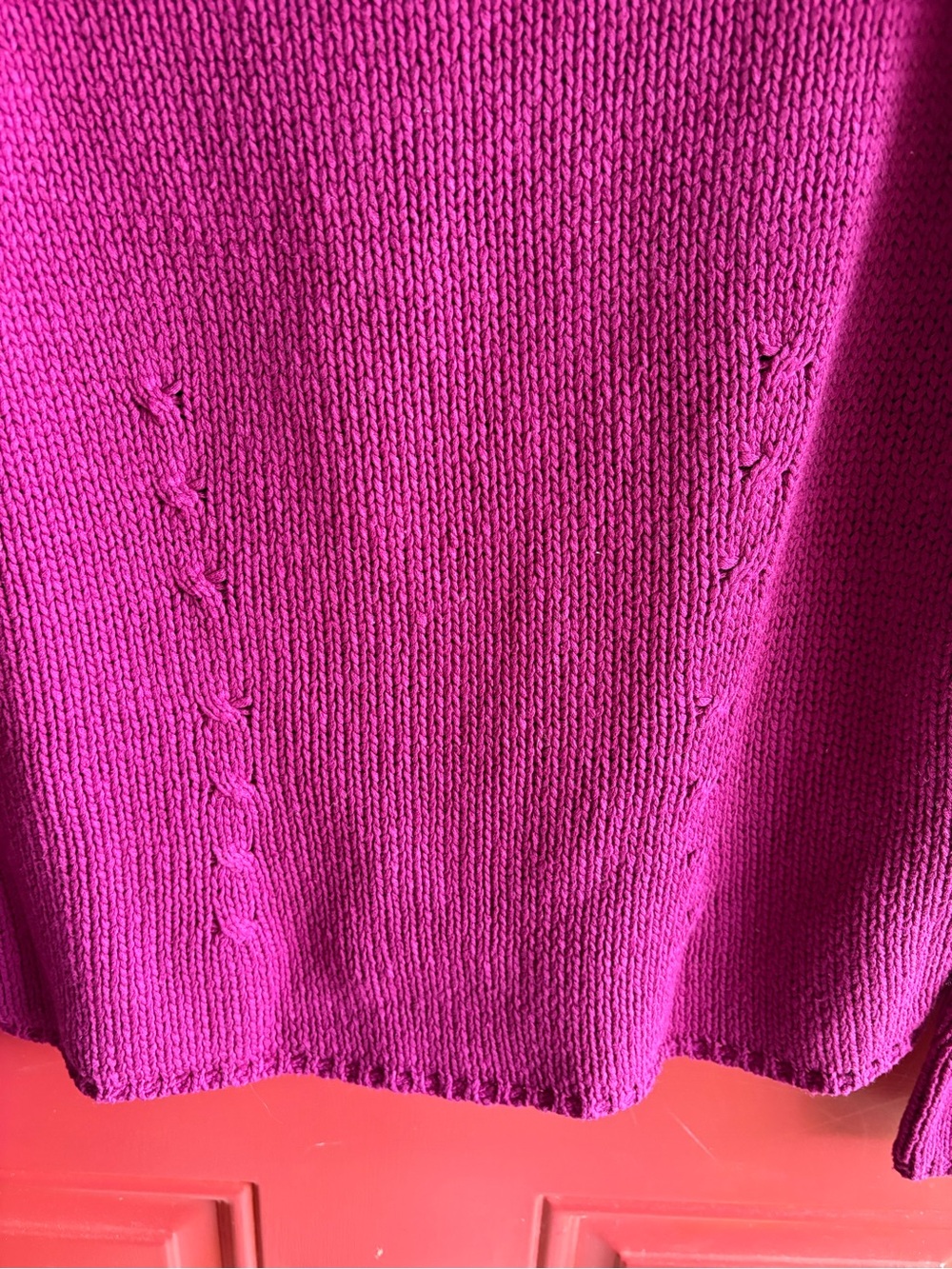 Ann Taylor Magenta Crewneck Knit Sweater - Picture 2 of 6